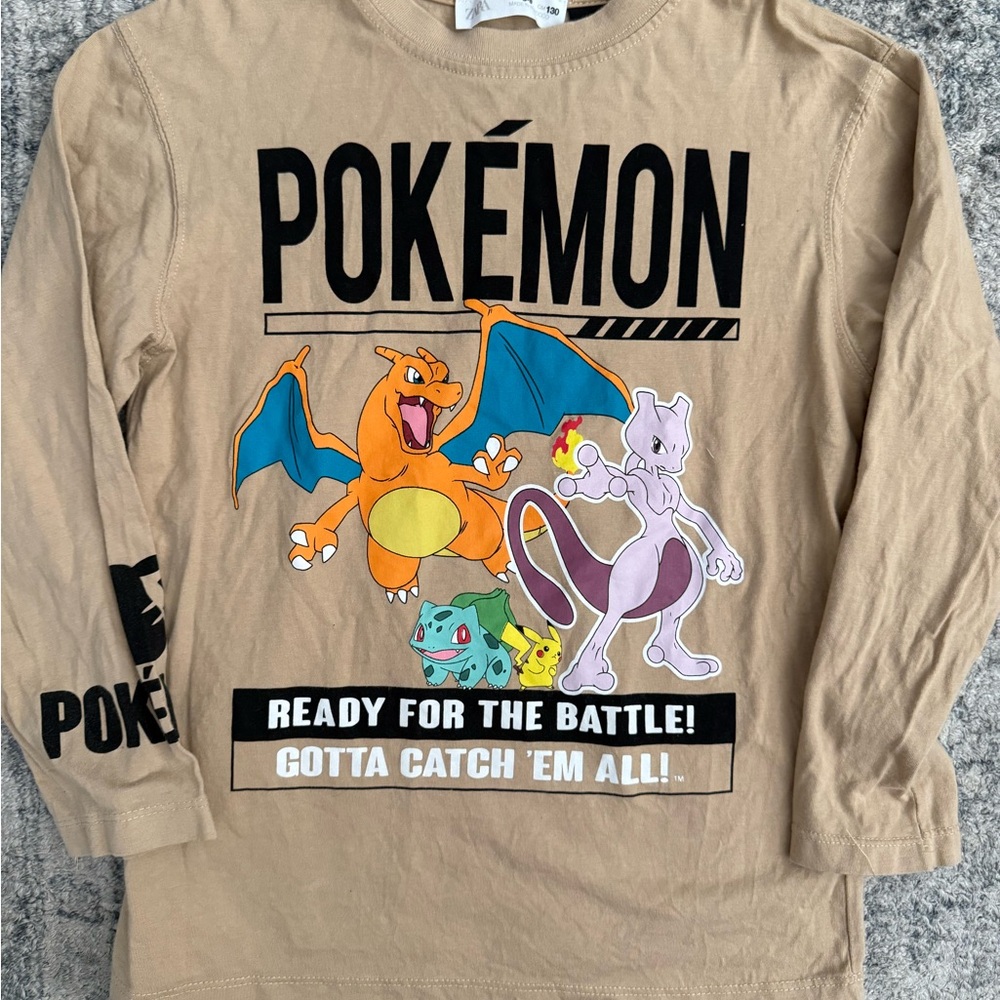 Zara Pokemon Tan Long Sleeve Shirt